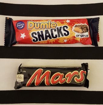Karkkiyhdistelmiä: Dumle Snack ja Mars